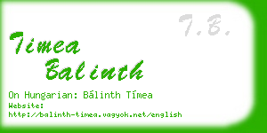 timea balinth business card